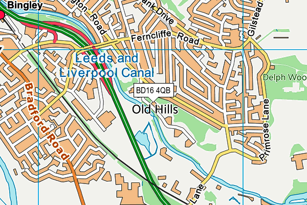 BD16 4QB map - OS VectorMap District (Ordnance Survey)