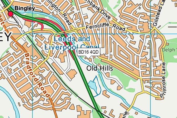 BD16 4QD map - OS VectorMap District (Ordnance Survey)