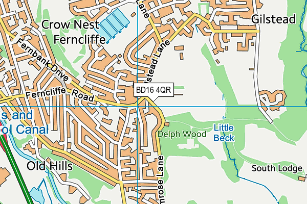 BD16 4QR map - OS VectorMap District (Ordnance Survey)