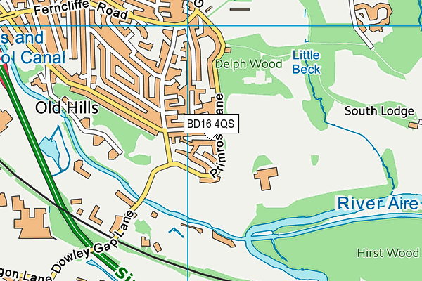 BD16 4QS map - OS VectorMap District (Ordnance Survey)