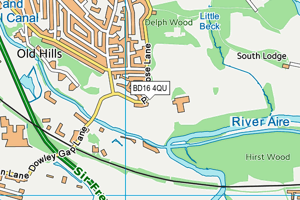 BD16 4QU map - OS VectorMap District (Ordnance Survey)