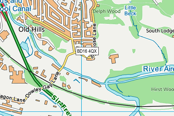 BD16 4QX map - OS VectorMap District (Ordnance Survey)