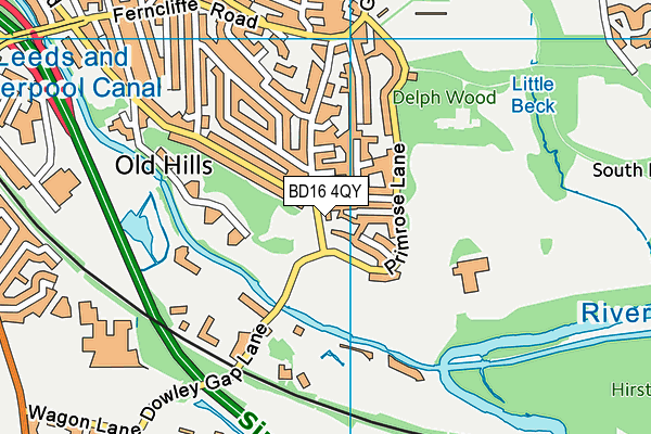 BD16 4QY map - OS VectorMap District (Ordnance Survey)