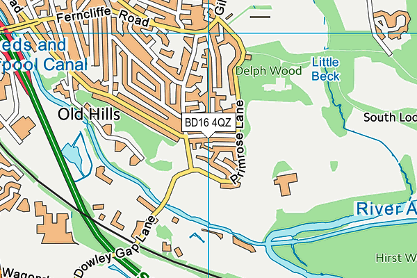 BD16 4QZ map - OS VectorMap District (Ordnance Survey)