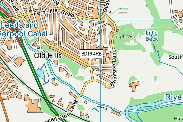 BD16 4RB map - OS VectorMap District (Ordnance Survey)
