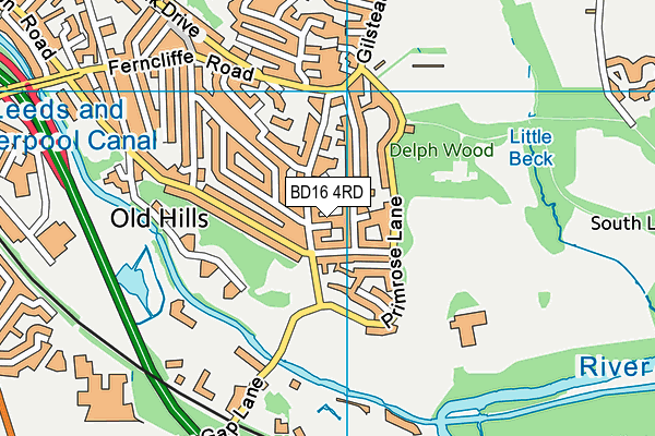 BD16 4RD map - OS VectorMap District (Ordnance Survey)