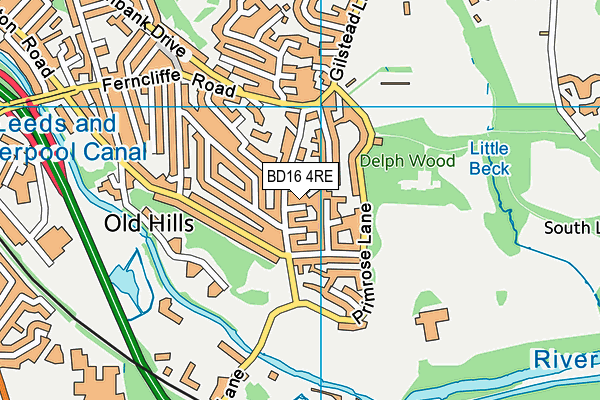 BD16 4RE map - OS VectorMap District (Ordnance Survey)
