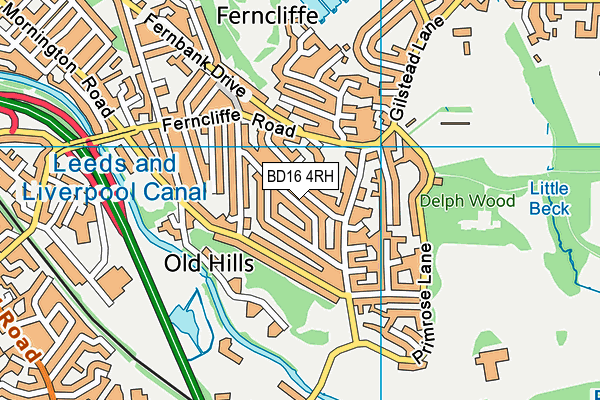 BD16 4RH map - OS VectorMap District (Ordnance Survey)