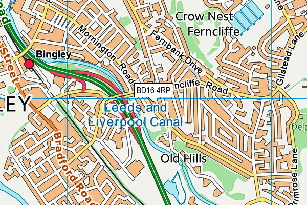 BD16 4RP map - OS VectorMap District (Ordnance Survey)