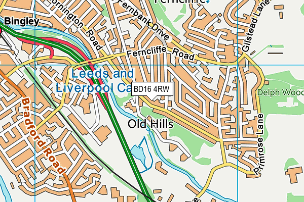 BD16 4RW map - OS VectorMap District (Ordnance Survey)