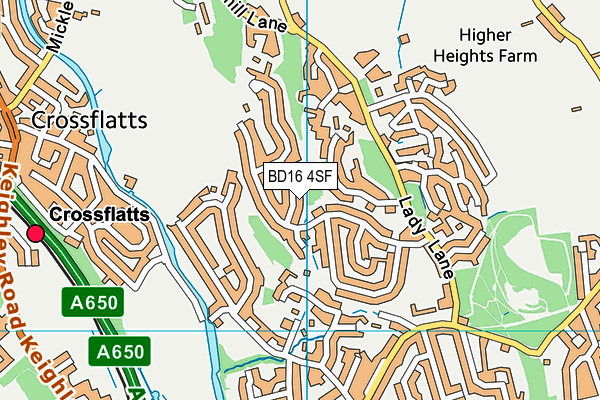 BD16 4SF map - OS VectorMap District (Ordnance Survey)