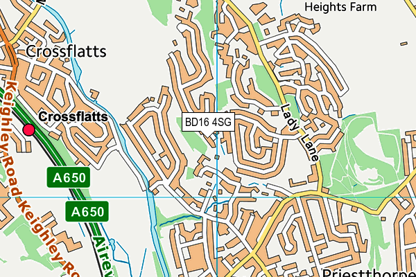 BD16 4SG map - OS VectorMap District (Ordnance Survey)