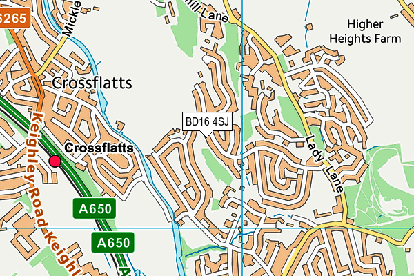 BD16 4SJ map - OS VectorMap District (Ordnance Survey)