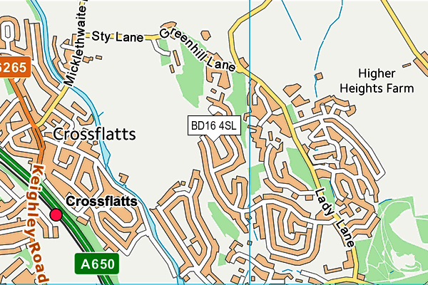 BD16 4SL map - OS VectorMap District (Ordnance Survey)