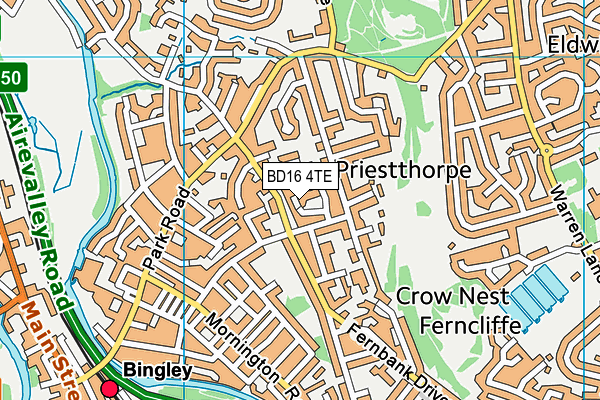 BD16 4TE map - OS VectorMap District (Ordnance Survey)