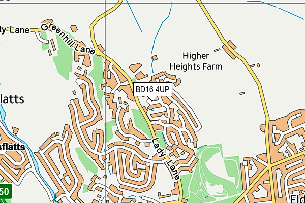 BD16 4UP map - OS VectorMap District (Ordnance Survey)