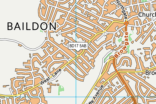 BD17 5AB map - OS VectorMap District (Ordnance Survey)