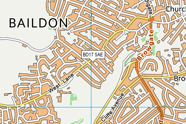 BD17 5AE map - OS VectorMap District (Ordnance Survey)