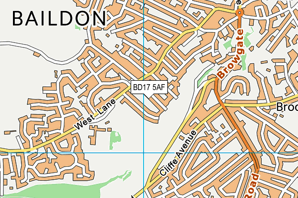 BD17 5AF map - OS VectorMap District (Ordnance Survey)