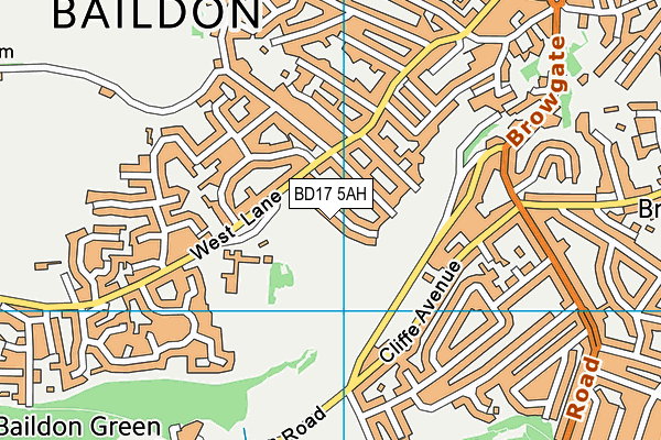 BD17 5AH map - OS VectorMap District (Ordnance Survey)