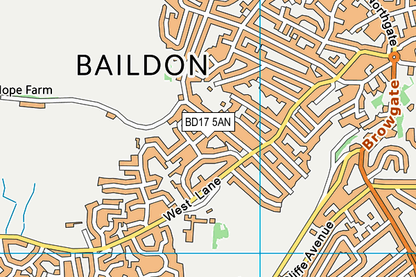 BD17 5AN map - OS VectorMap District (Ordnance Survey)