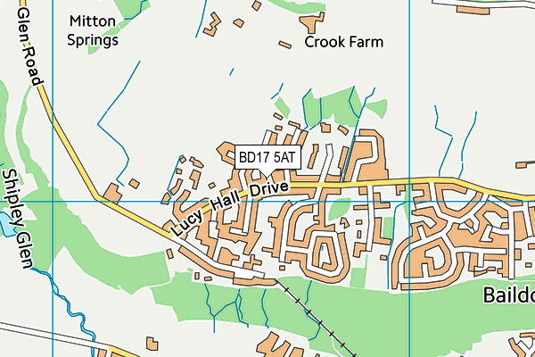 BD17 5AT map - OS VectorMap District (Ordnance Survey)