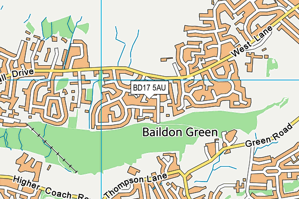 BD17 5AU map - OS VectorMap District (Ordnance Survey)