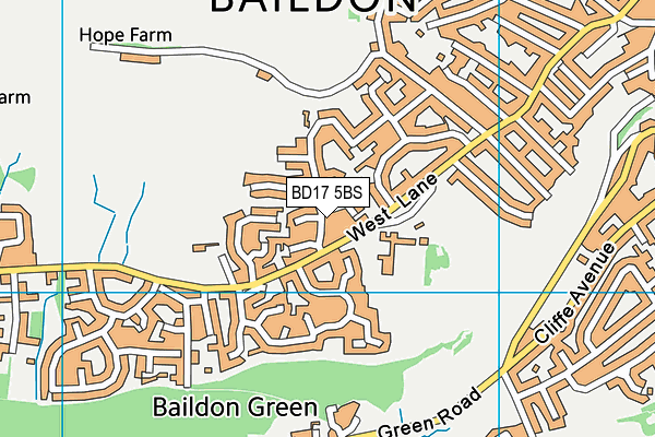 BD17 5BS map - OS VectorMap District (Ordnance Survey)