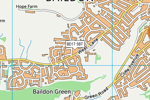 BD17 5BT map - OS VectorMap District (Ordnance Survey)