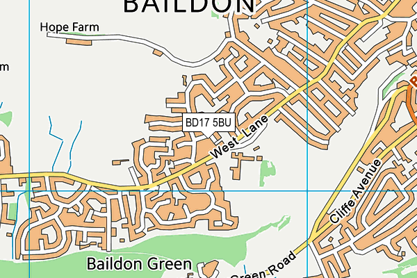 BD17 5BU map - OS VectorMap District (Ordnance Survey)