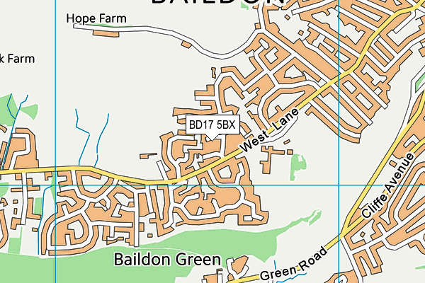 BD17 5BX map - OS VectorMap District (Ordnance Survey)