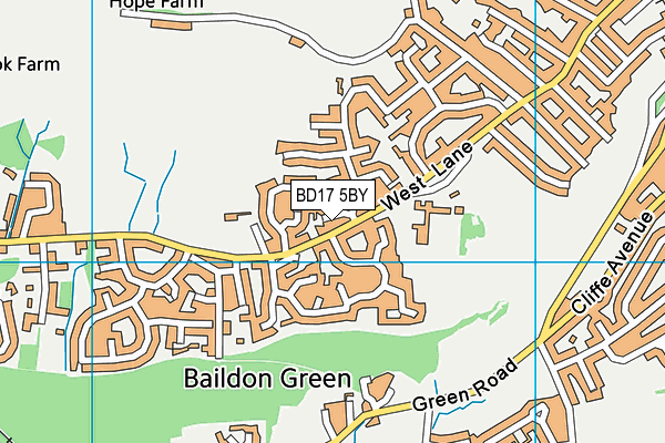 BD17 5BY map - OS VectorMap District (Ordnance Survey)