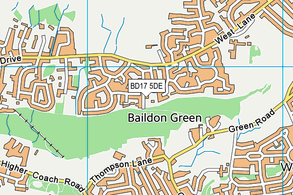 BD17 5DE map - OS VectorMap District (Ordnance Survey)