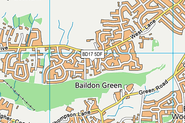 BD17 5DF map - OS VectorMap District (Ordnance Survey)