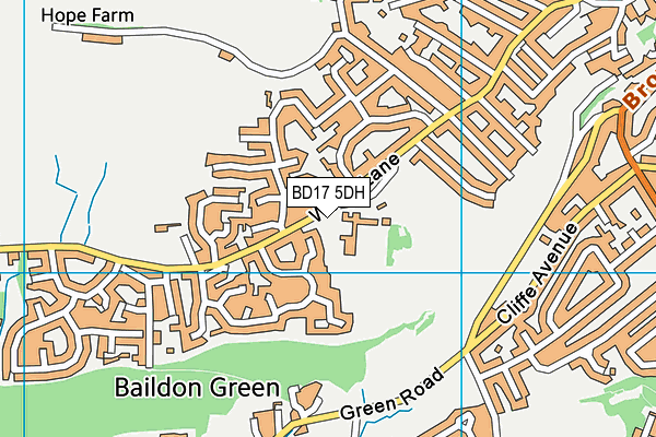 Sandal Primary School map (BD17 5DH) - OS VectorMap District (Ordnance Survey)