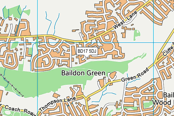 BD17 5DJ map - OS VectorMap District (Ordnance Survey)