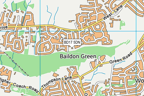 BD17 5DN map - OS VectorMap District (Ordnance Survey)