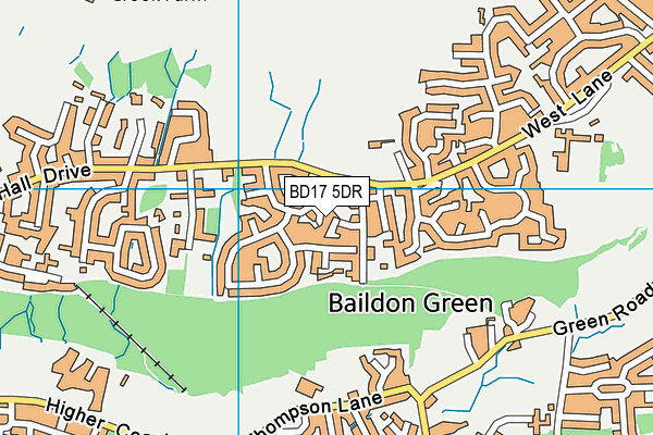 BD17 5DR map - OS VectorMap District (Ordnance Survey)