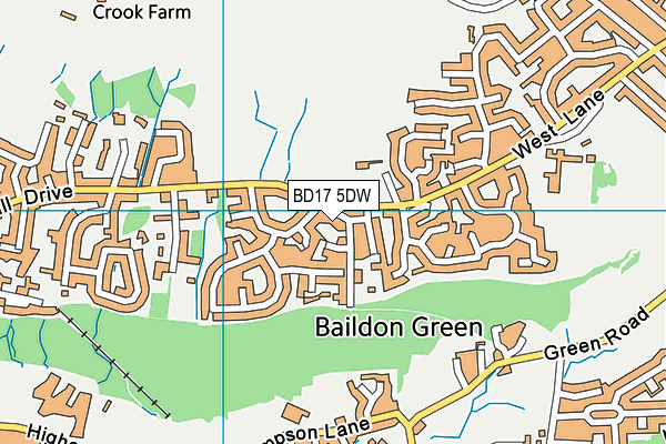 BD17 5DW map - OS VectorMap District (Ordnance Survey)