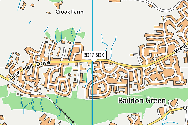BD17 5DX map - OS VectorMap District (Ordnance Survey)