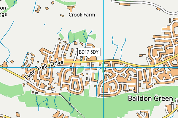 BD17 5DY map - OS VectorMap District (Ordnance Survey)