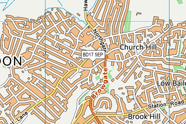 BD17 5EP map - OS VectorMap District (Ordnance Survey)