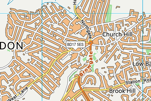 BD17 5ES map - OS VectorMap District (Ordnance Survey)