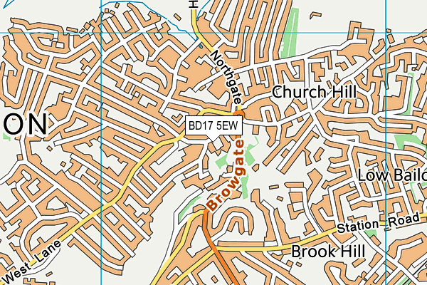 BD17 5EW map - OS VectorMap District (Ordnance Survey)