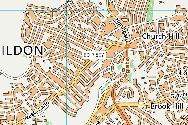 BD17 5EY map - OS VectorMap District (Ordnance Survey)