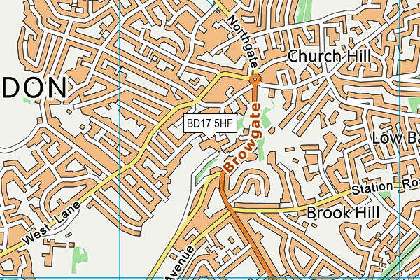 BD17 5HF map - OS VectorMap District (Ordnance Survey)