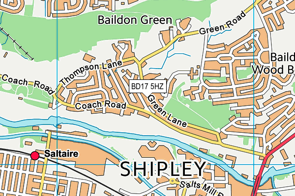 BD17 5HZ map - OS VectorMap District (Ordnance Survey)