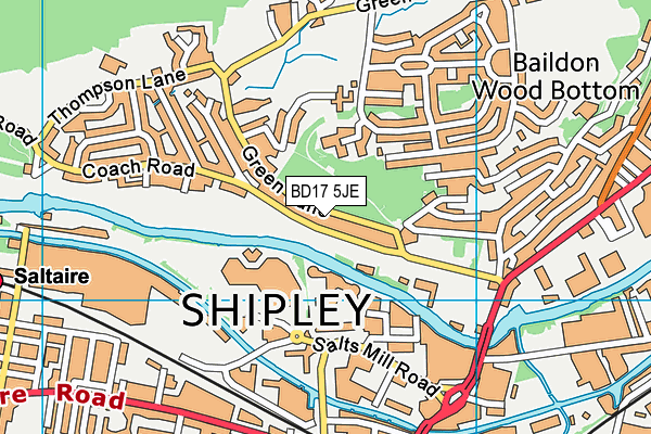 BD17 5JE map - OS VectorMap District (Ordnance Survey)