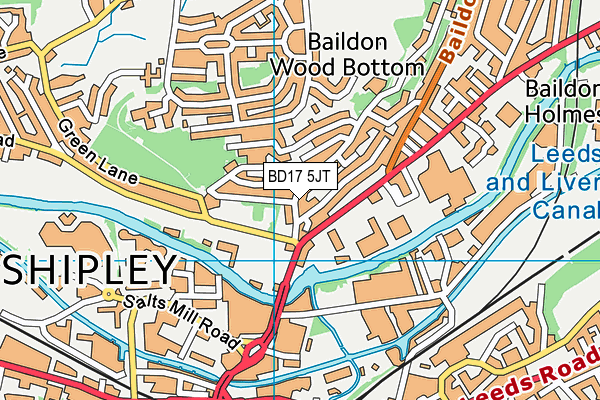 BD17 5JT map - OS VectorMap District (Ordnance Survey)