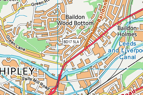 BD17 5LA map - OS VectorMap District (Ordnance Survey)